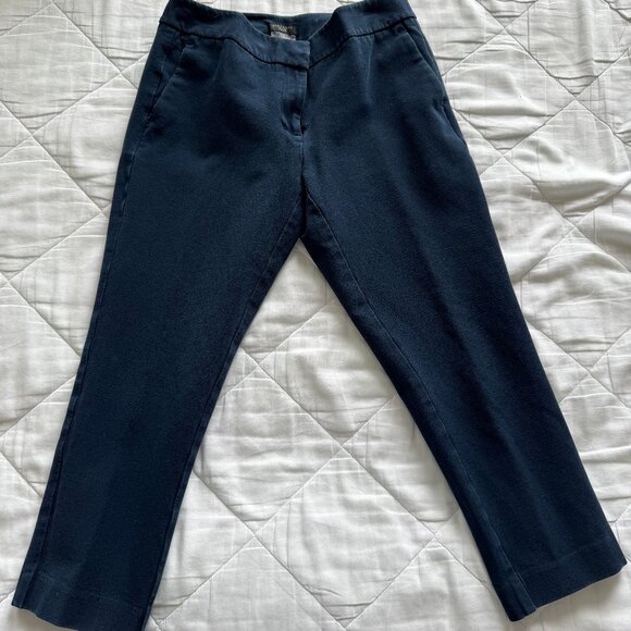 Navy Blue Ann Taylor Factory Capri Length Pants, Women's Size Curvy 0 Petite - Picture 1 of 3